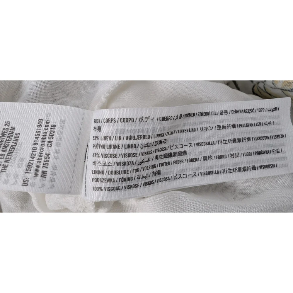 Abercrombie & Fitch Gabriella Linen Maxi Dress XXLP Floral Butterfly Cottagecore - Picture 10 of 13